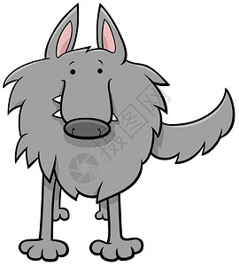 滑稽灰狼野兽漫画人物的插图图片
