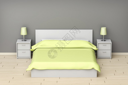 有灰色和绿的现代设计卧室图片