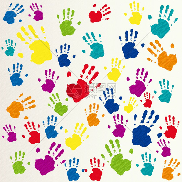 卡通矢量五彩的指纹