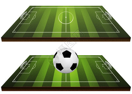 以数字方式展示足球抽象场的视角图片