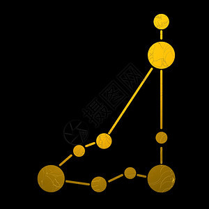 装饰金色占星学的zodiac符号山羊座图解图片