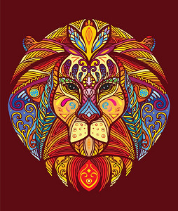 抽象装饰涂鸦狮子图片