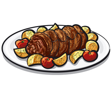 酥皮烤牛肉插画