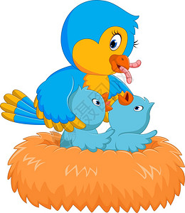 巢中插画_巢中卡通_巢中插图_手绘_板绘_摄图网