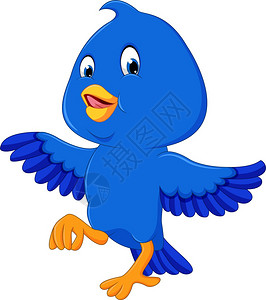 卡通可爱的蓝鸟图片