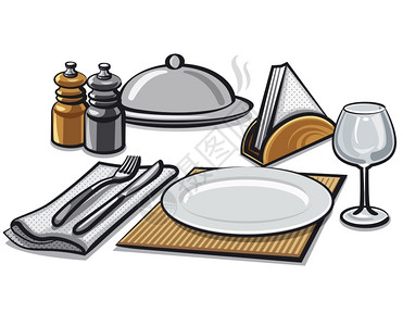 木质餐具插画