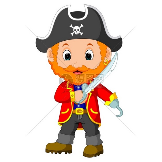 拿着的卡通海盗船长图片