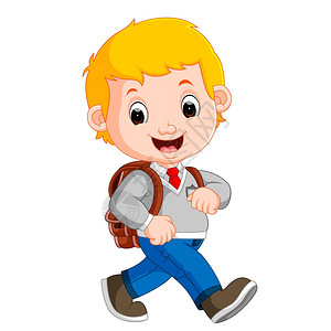 妹妹送哥哥去上学插画_妹妹送哥哥去上学卡通_妹妹送哥哥去上学插图