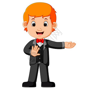 男人肖像身穿商业西装的优雅青年男子插画