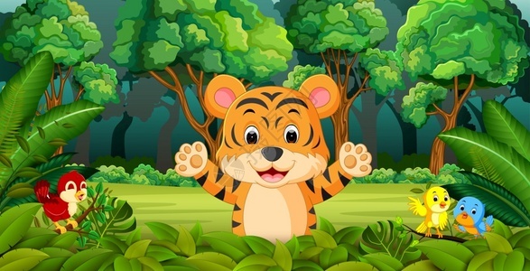 虎在林中图片