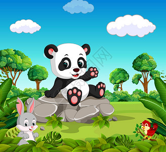 森林里的熊猫图片
