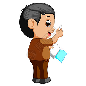 精神抖擞的走路插画