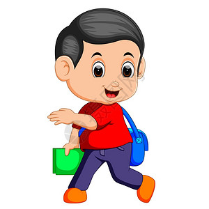 精神抖擞的走路插画_精神抖擞的走路卡通_精神抖擞的走路插图_手绘_板