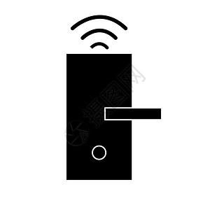 风格无线门锁图标用于您的网站设计标识应用程序i智能锁系统符号插画