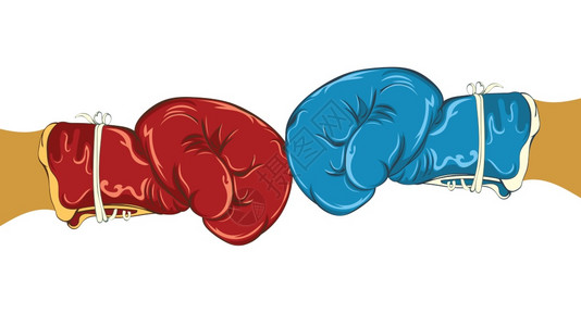 蓝色和红色拳击手图片