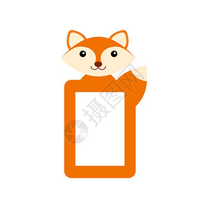 可爱彩色狐狸照片框图片