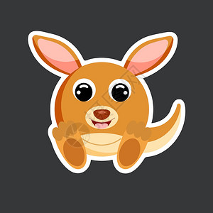 澳州袋鼠插画_澳州袋鼠卡通_澳州袋鼠插图_手绘_板绘_摄图网