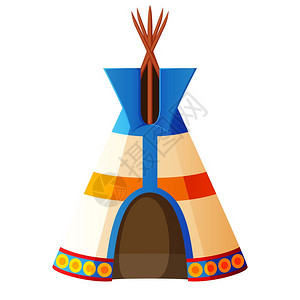 人冬天装饰的印度帐篷插画