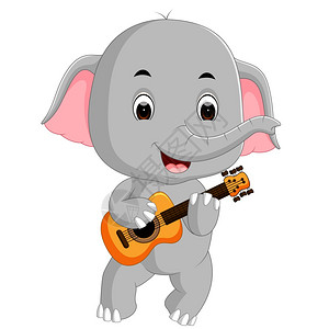大象弹吉他图片