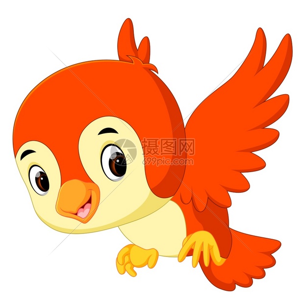 卡通可爱的鸟