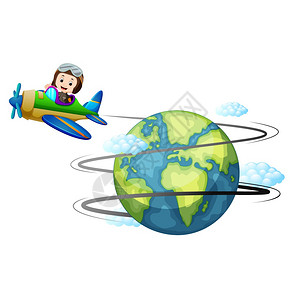 驾驶飞机环球飞行图片素材