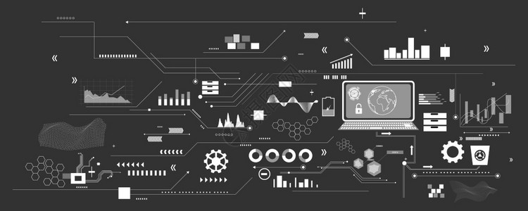 组商业和技术矢量背景图片