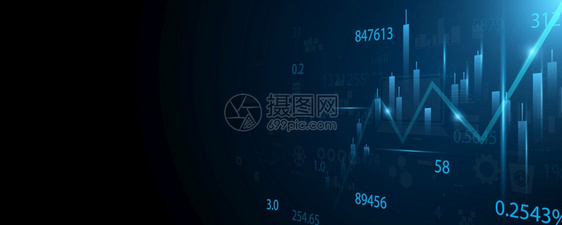 含有图表商业和金融概念及报告抽象技术通信概念矢量背景的经济图表图片