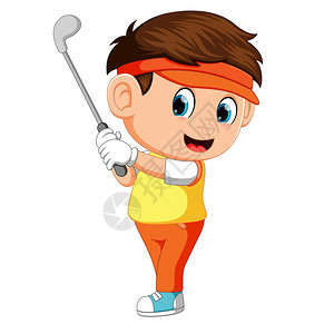 高尔夫打球的男孩图片