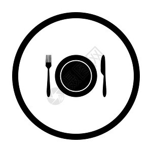 餐具和圆形背景图片
