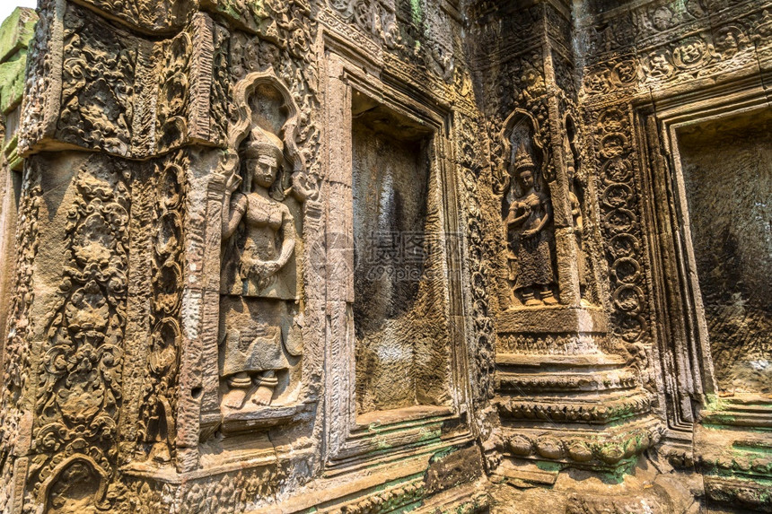 塔普罗姆寺庙的废墟是夏日Cambodi的夏日Semsar的复杂Agkorwat古寺图片