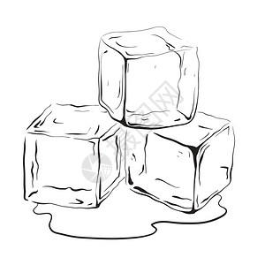 线卡通人物手画冰块黑白矢量图解您创造力插画