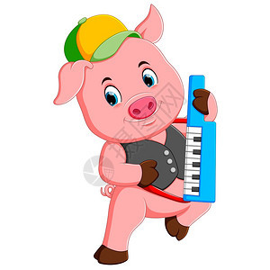 粉红猪弹琴图片