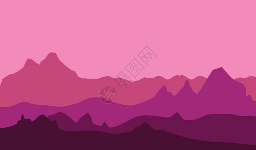 粉红色紫山和沙漠景观图图片