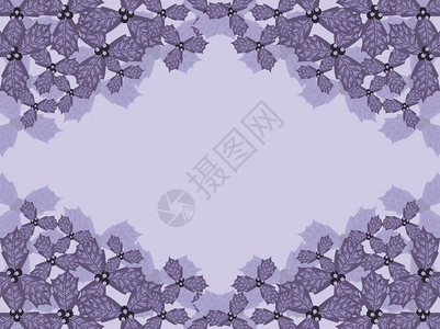 紫色花叶贺卡模板背景边框图片