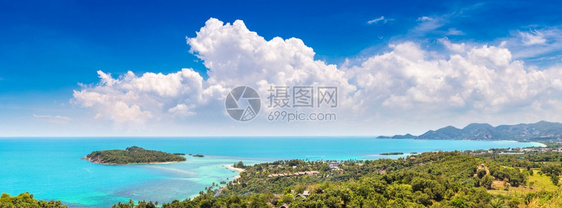 夏日在泰国的高萨木岛全景图片