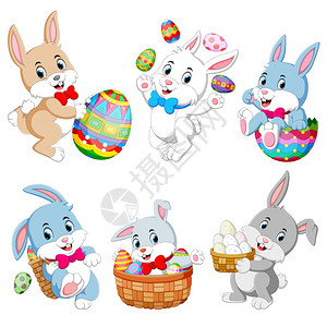可爱的复活节兔子和鸡蛋图片
