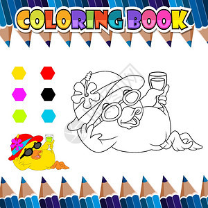 彩色书籍放松的鸭子插图图片