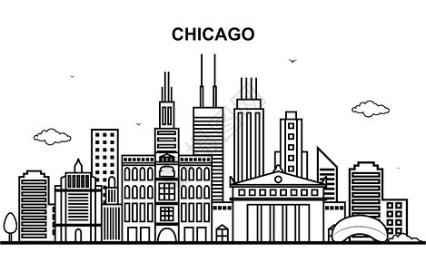 芝加哥城市巡回天际线图片
