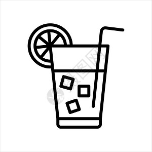 水果白兰地柠檬饮料食物和饮料图标矢量设计模板插画