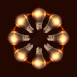实事求是的灯泡圆边框带光的泡矢量元素适合你的创造力矢量元素图片