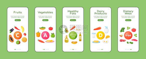 健康食品产与物体一起走过网站步骤uxig智能手机卡通接口立案印刷成套材料图片
