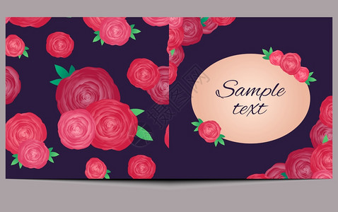 玫瑰花朵矢量元素贺卡模板图片