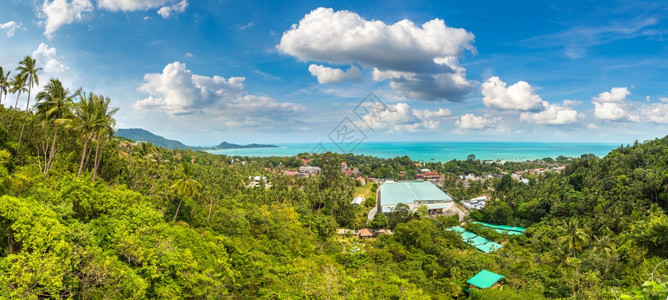 夏日在泰国的高萨木岛全景图片