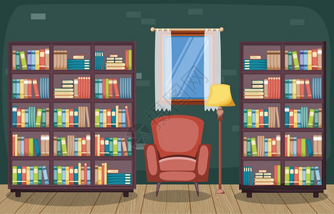 书架公寓设计的内部图片