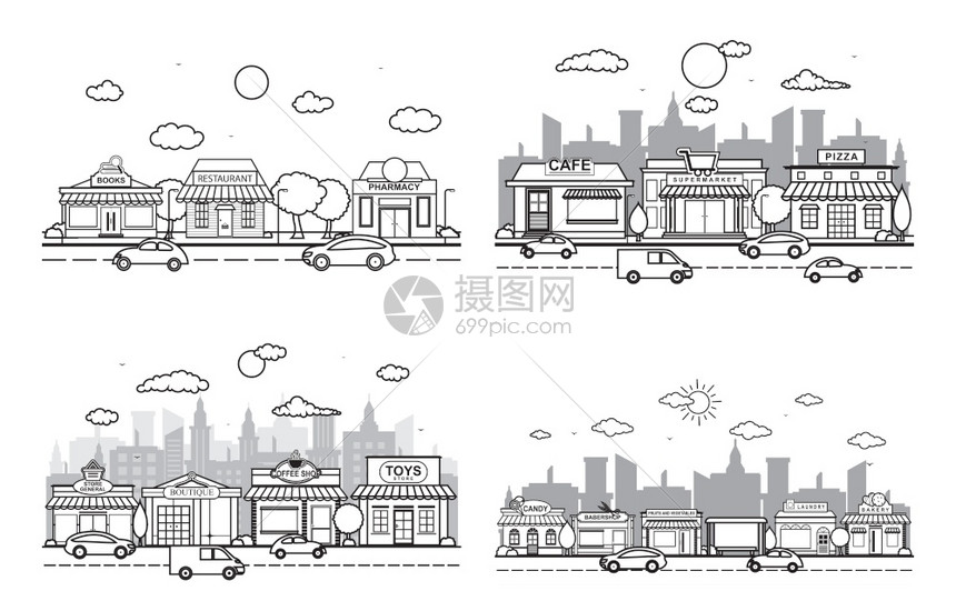 街道公路交通线条艺术概要图片