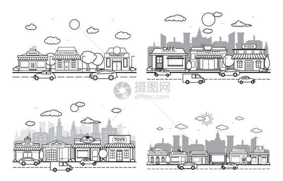 街道公路交通线条艺术概要图片