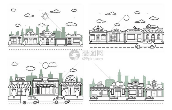 街道公路交通线条艺术概要图图片