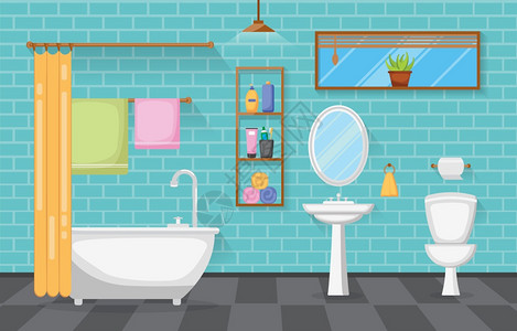 卫生间水龙头插画