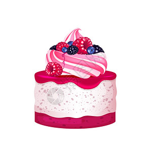 美莓慕斯蛋糕插画_美莓慕斯蛋糕卡通_美莓慕斯蛋糕插图_手绘_板绘_摄