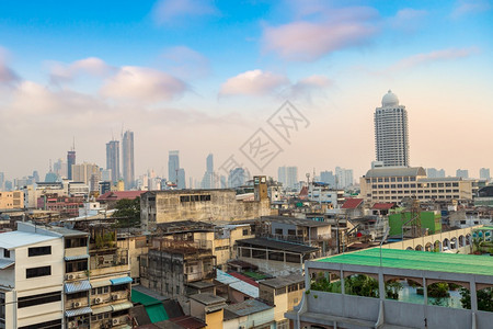 夏夜的Bangko空中风景图片